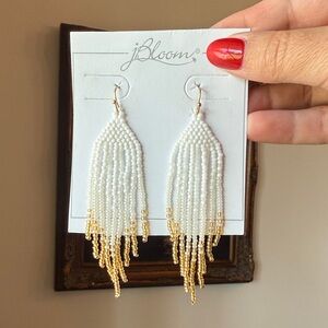 JBloom Gold and White Chandelier Earrings